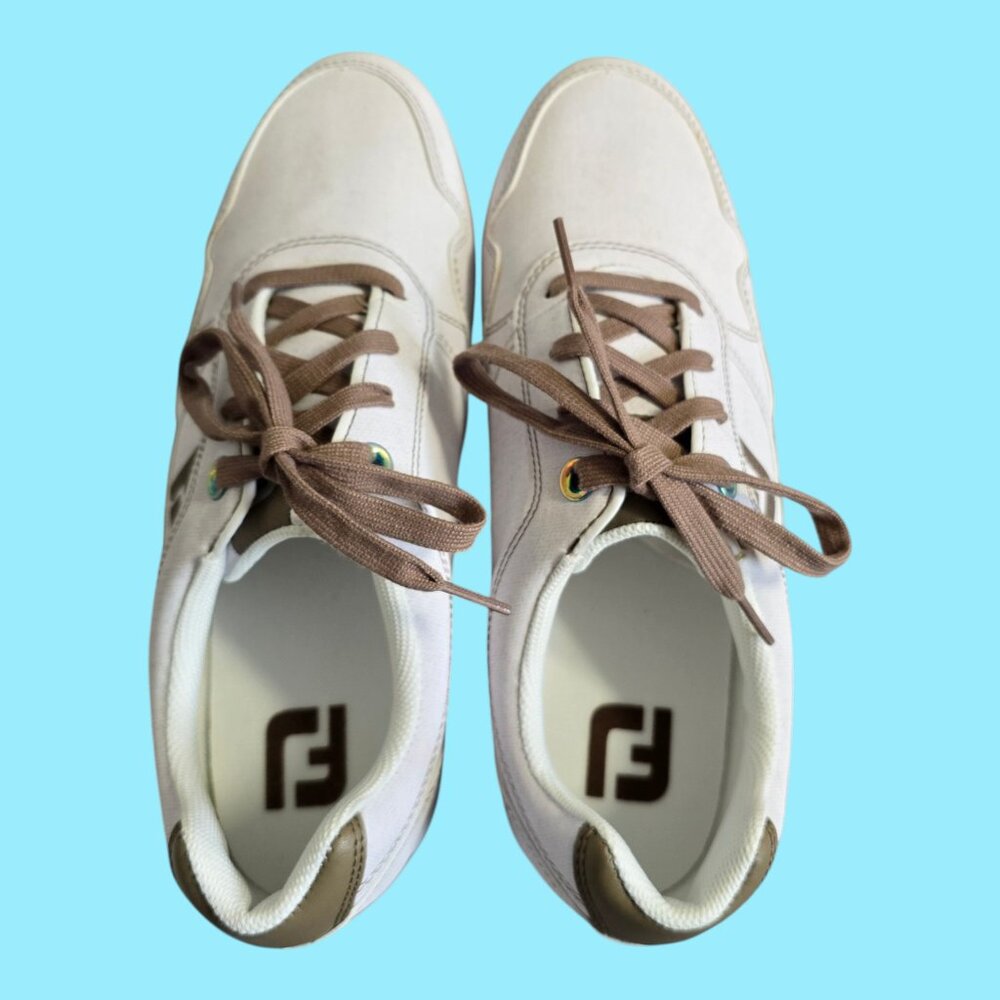 NEW! FootJoy FJ Sport Retro Spikeless Golf Shoes 92388 White Women's Size 9.5M - Picture 7 of 14